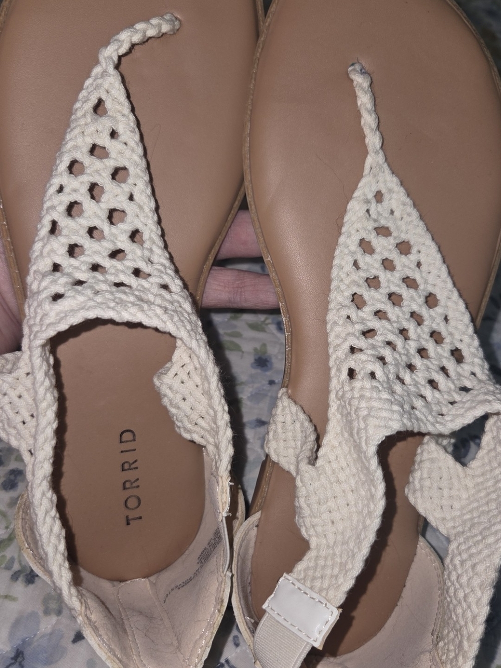 Torrid Cream Crochet Thong Sandals